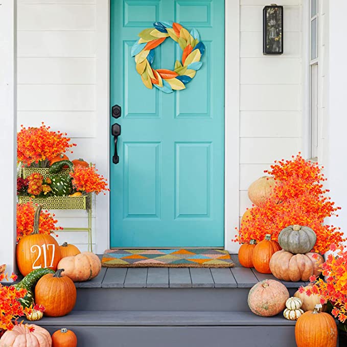 Clearance Bulk Artificial Fall Plants Boxwood Bush Shrubs UV Resistant for Outdoors Wholesale