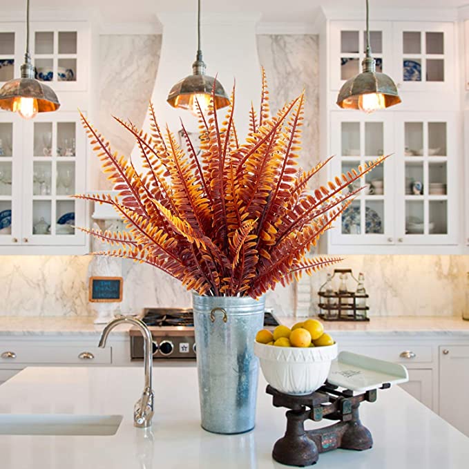 Bulk 12" Boston Fern Bush for Outdoors Artificial Fall Plants Outdoor UV Resistant Wholesale