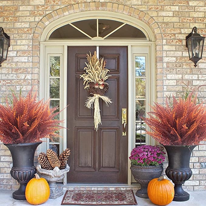 Bulk 12" Boston Fern Bush for Outdoors Artificial Fall Plants Outdoor UV Resistant Wholesale