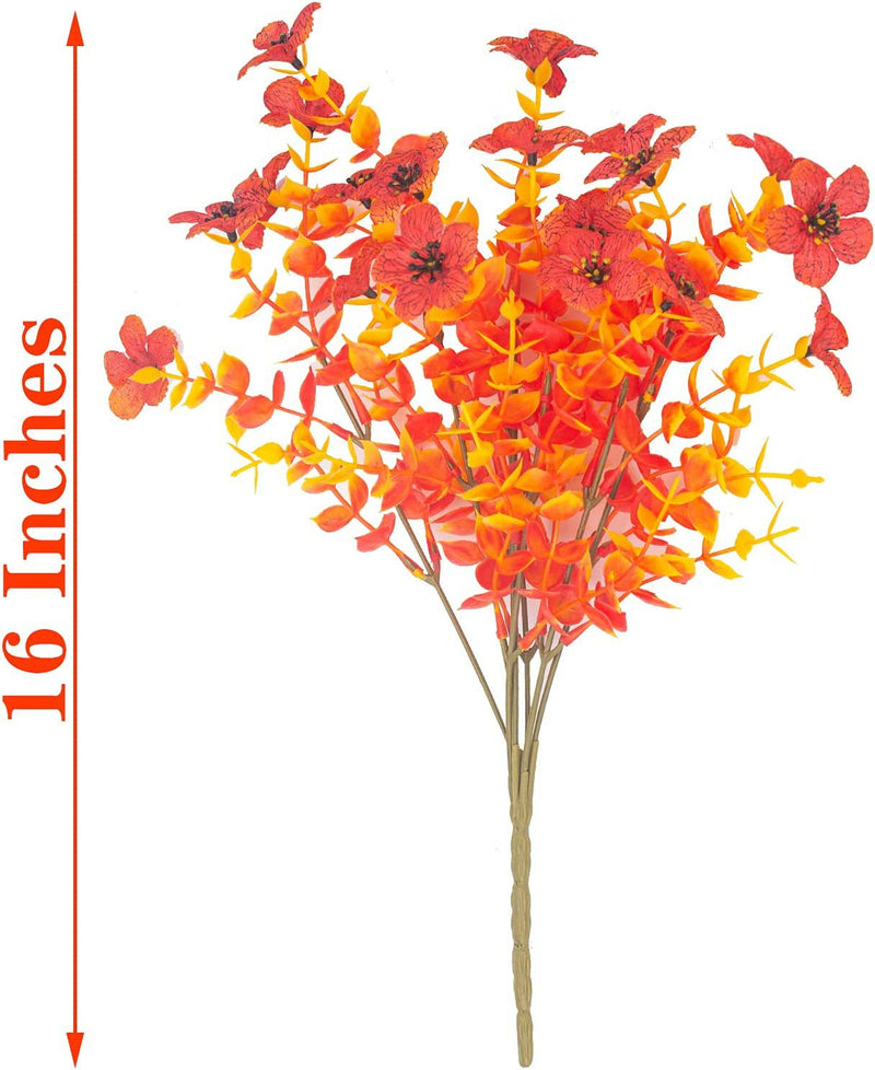 Plantes de peuplier d'automne en vrac 16" Arbustes buissons Plantes artificielles résistantes aux UV Orange Vente en gros