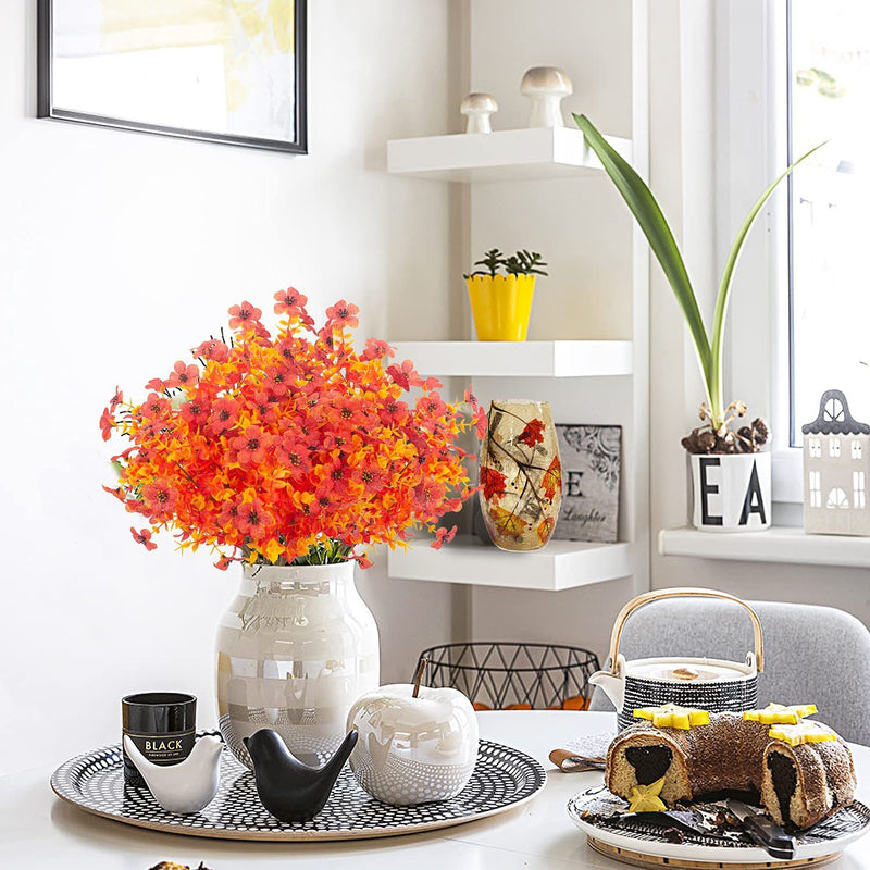 Plantes de peuplier d'automne en vrac 16" Arbustes buissons Plantes artificielles résistantes aux UV Orange Vente en gros