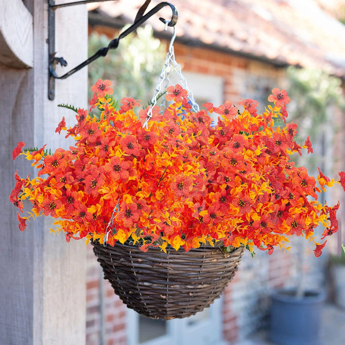 Bulk 16" Autumn Poplar Plants Bush Shrubs UV Resistant Artificial Plants Orange Wholesale