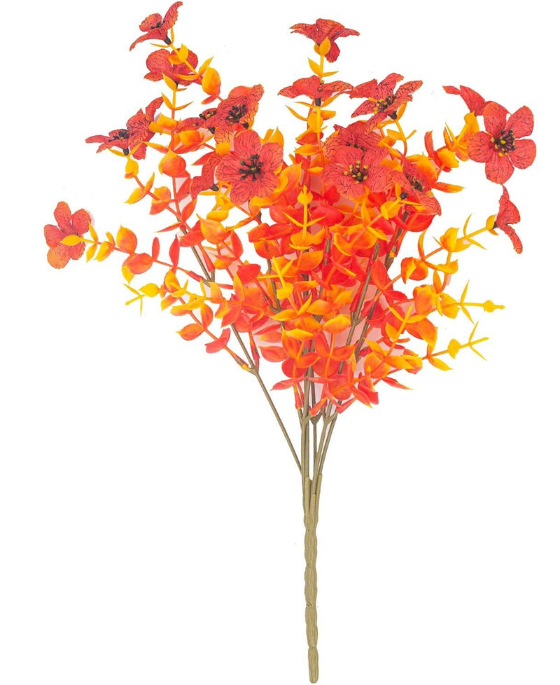 Plantes de peuplier d'automne en vrac 16" Arbustes buissons Plantes artificielles résistantes aux UV Orange Vente en gros