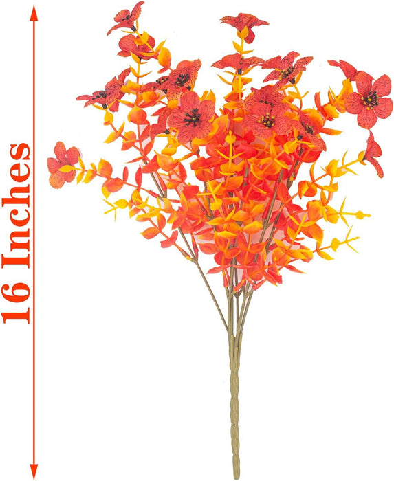 A granel, 16 ", plantas de álamo de otoño, arbustos, plantas artificiales resistentes a los rayos UV, naranja, venta al por mayor