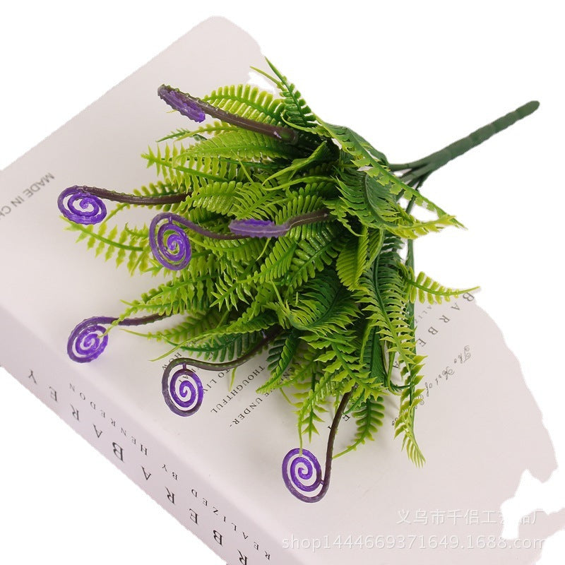 Bulk Artificial Fern Spring Grass Plant Greenery Bush 11 Inch Wholesale
