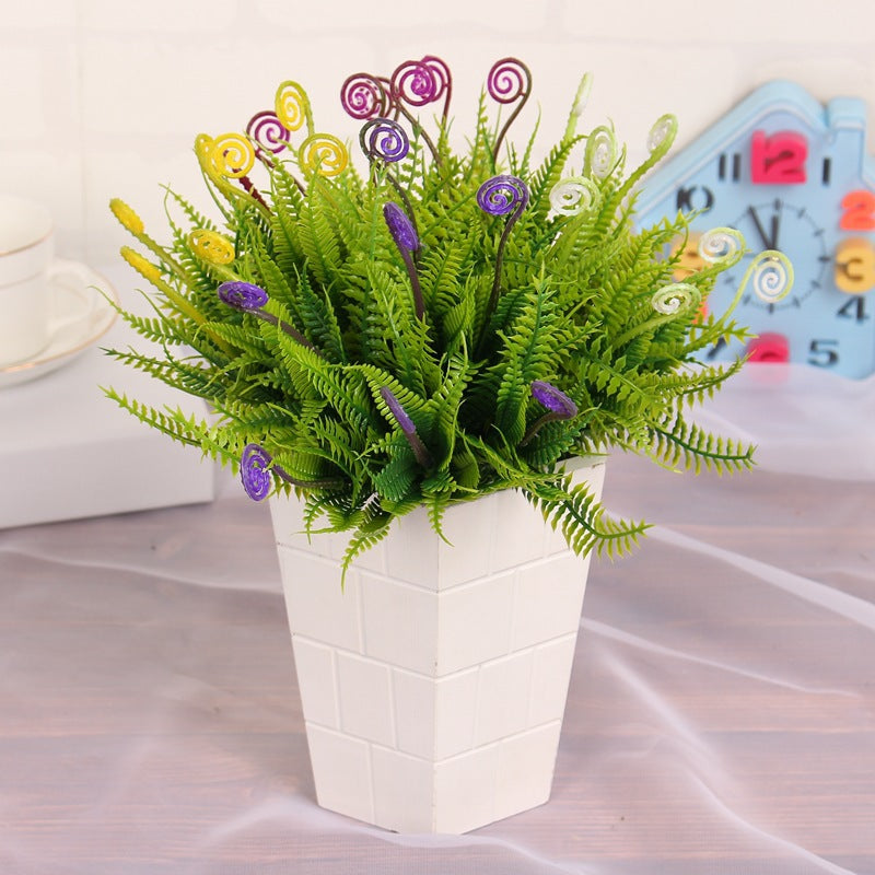 Bulk Artificial Fern Spring Grass Plant Greenery Bush 11 Inch Wholesale