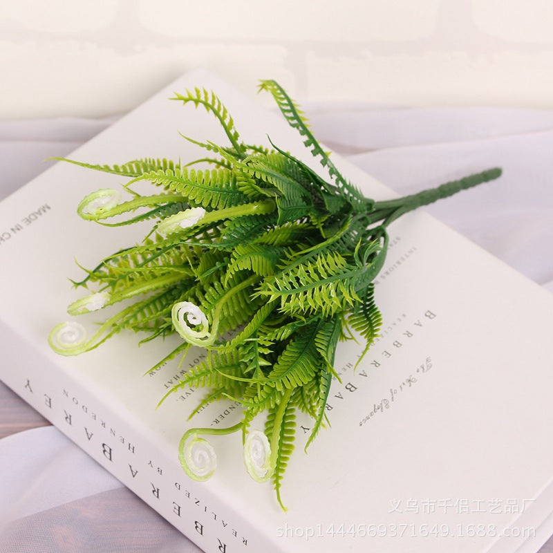 Bulk Artificial Fern Spring Grass Plant Greenery Bush 11 Inch Wholesale