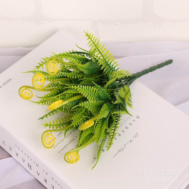Bulk Artificial Fern Spring Grass Plant Greenery Bush 11 Inch Wholesale