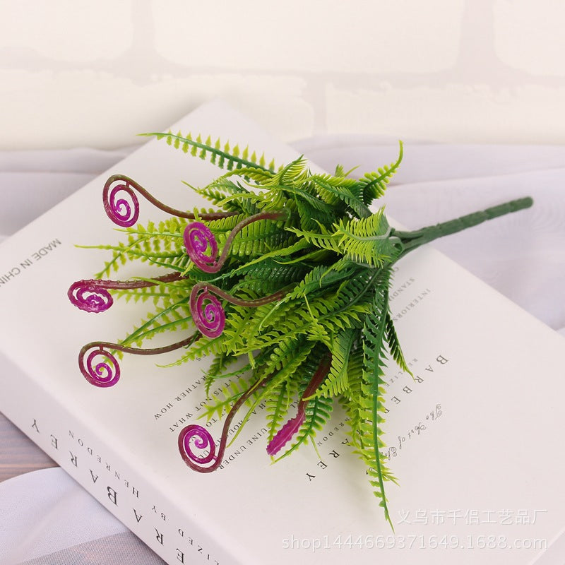 Bulk Artificial Fern Spring Grass Plant Greenery Bush 11 Inch Wholesale