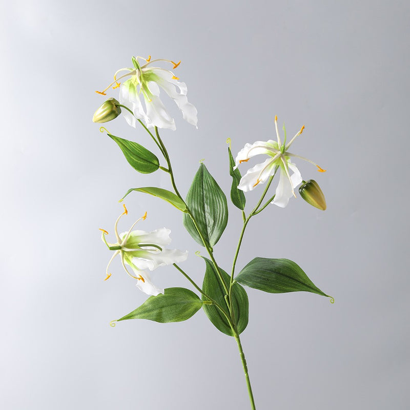 Tige de Gloriosa en vrac de 31 po avec feuilles Fleurs artificielles en gros 