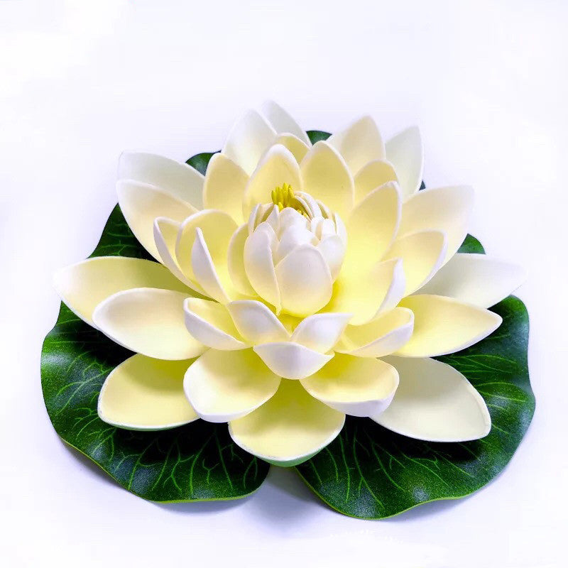 Lot de 7 grandes fleurs de lotus artificielles flottantes pour étangs, fleurs pour l'extérieur 