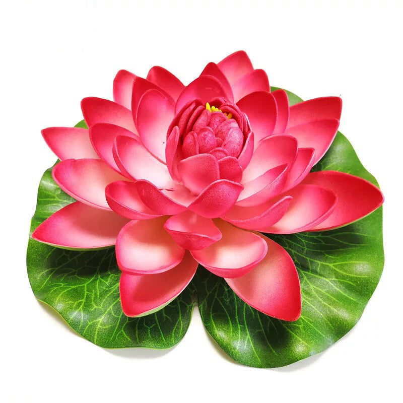 Lot de 7 grandes fleurs de lotus artificielles flottantes pour étangs, fleurs pour l'extérieur 