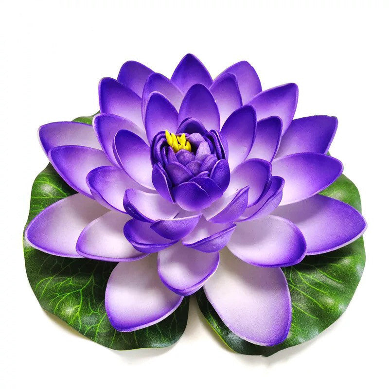 Lot de 7 grandes fleurs de lotus artificielles flottantes pour étangs, fleurs pour l'extérieur 