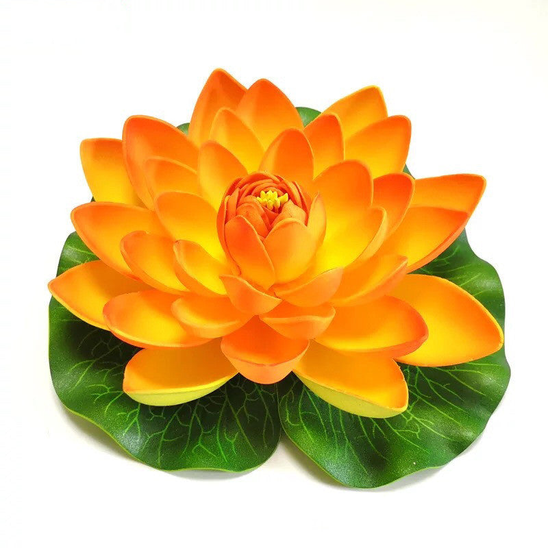 Lot de 7 grandes fleurs de lotus artificielles flottantes pour étangs, fleurs pour l'extérieur 