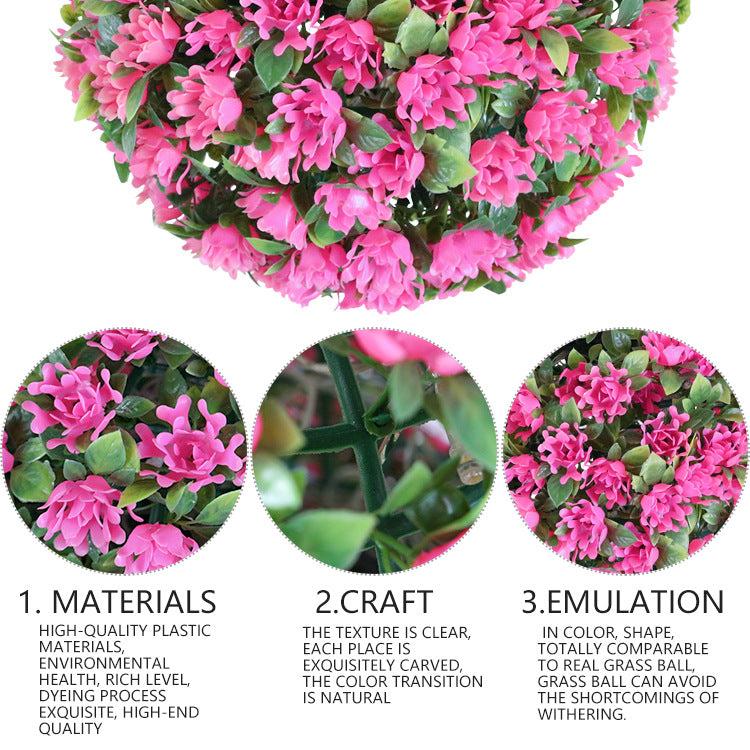 A granel 17,7 "flor artificial Solar Led Topiary bola luces colgante jardín decoración al aire libre al por mayor 