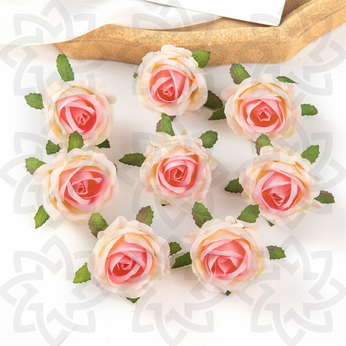 Bulk 10 Pcs 1.5" Tiny Size Rose Heads for Crafts Silk Flowers Wholesale