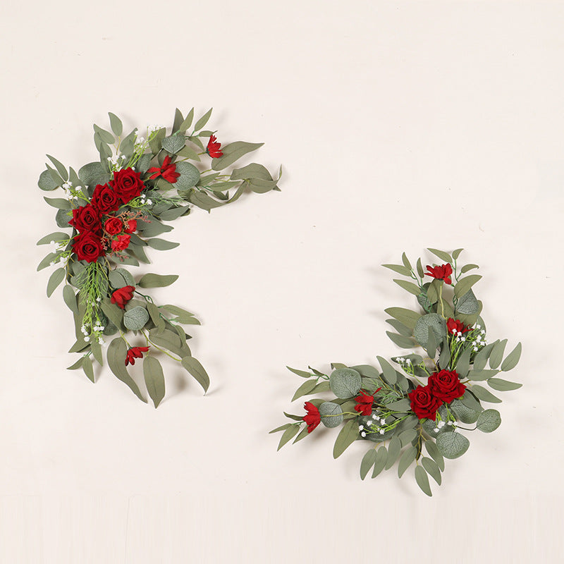 Bulk Set of 2 Rose Peony Flower Sunflower Swag Arrangements for Wedding Party Welcome Ceremony Sign and Reception Wholesale