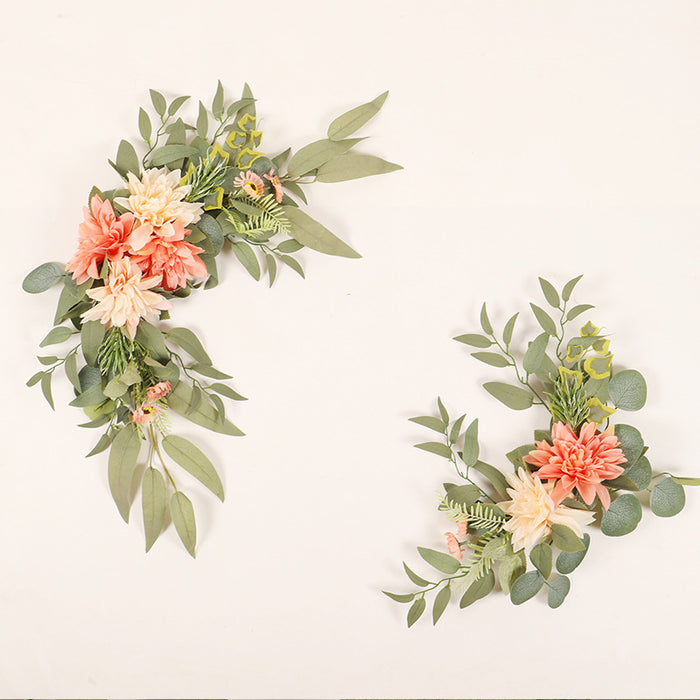 Conjunto a granel de 2 arreglos de botín de girasol de flor de peonía rosa para el banquete de boda Ceremonia de bienvenida Signo y telón de fondo de recepción Decoración floral al por mayor