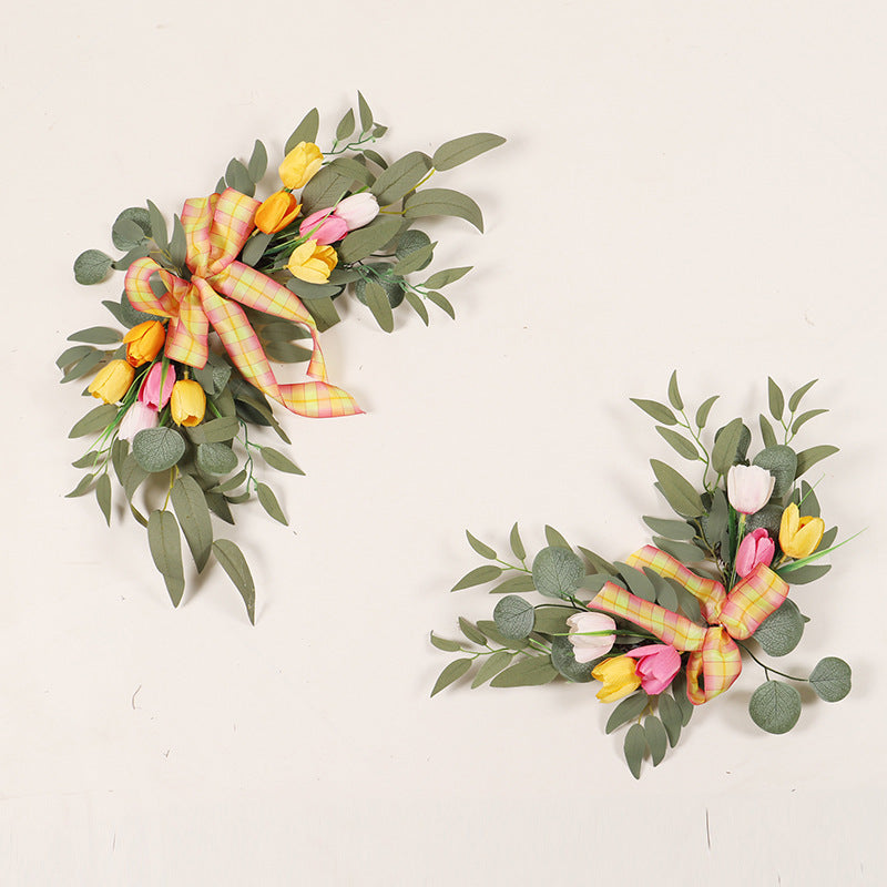 Bulk Set of 2 Rose Peony Flower Sunflower Swag Arrangements for Wedding Party Welcome Ceremony Sign and Reception Wholesale