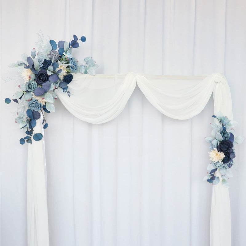 Bulk Pack of 2 Artificial Flower Blue Swag Wedding Arch Flowers Kit Wholesale
