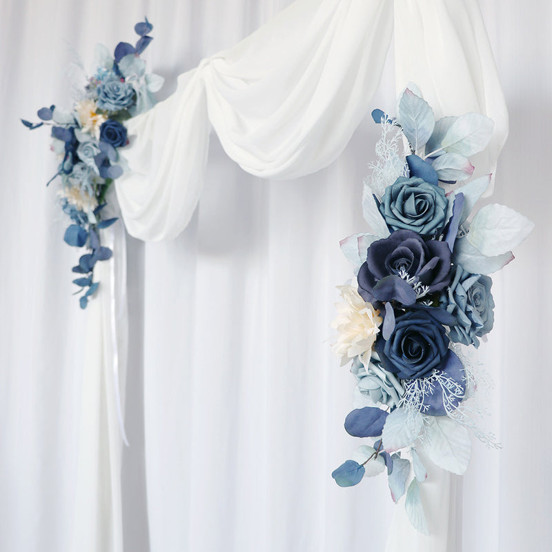 Bulk Pack of 2 Artificial Flower Blue Swag Wedding Arch Flowers Kit Wholesale