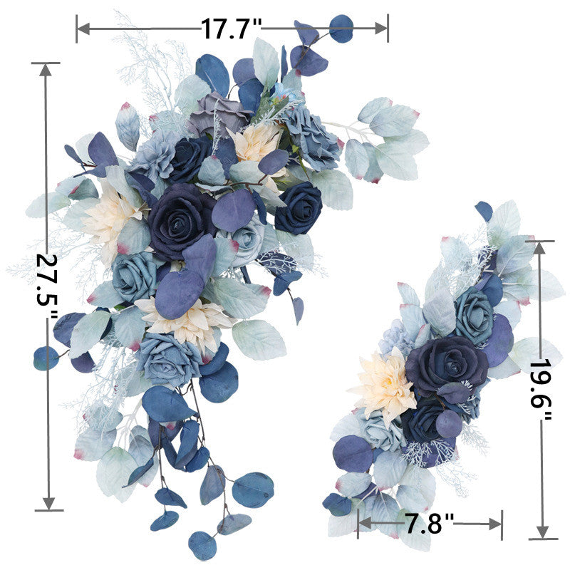 Bulk Pack of 2 Artificial Flower Blue Swag Wedding Arch Flowers Kit Wholesale