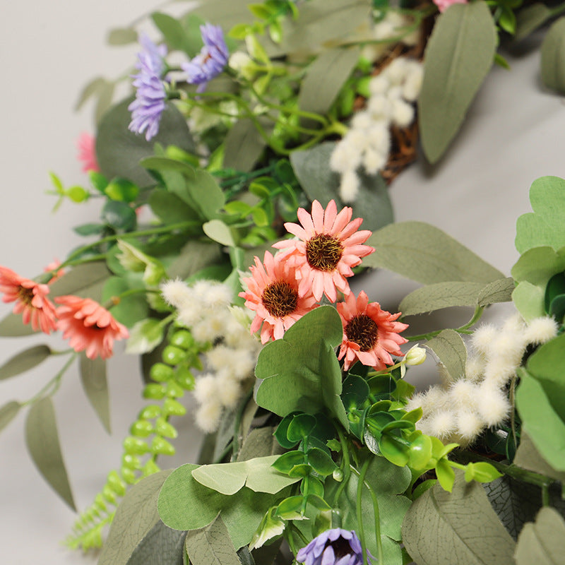 Bulk 20" Artificial Flower Wreath Daisy Wreath Wholesale