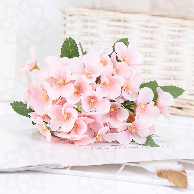 Flores artificiales a granel de 9 ", arbusto de begonia, venta al por mayor