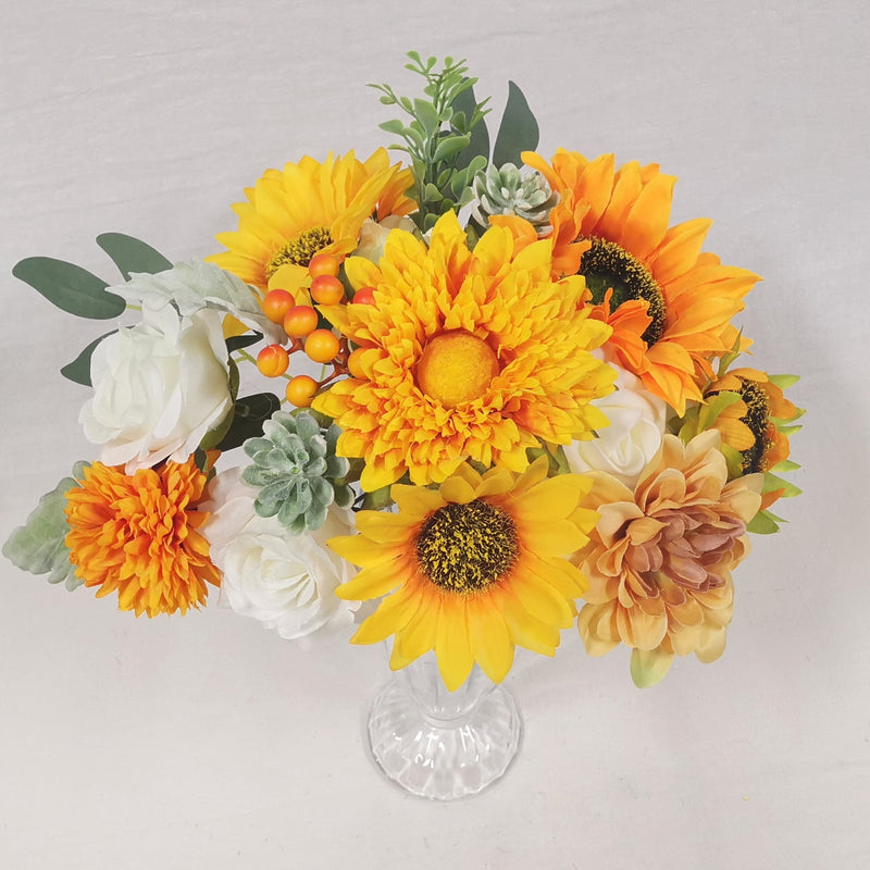 Coffret de fleurs artificielles en vrac pour bouquets de mariage, décorations pour fêtes de mariage, vente en gros 