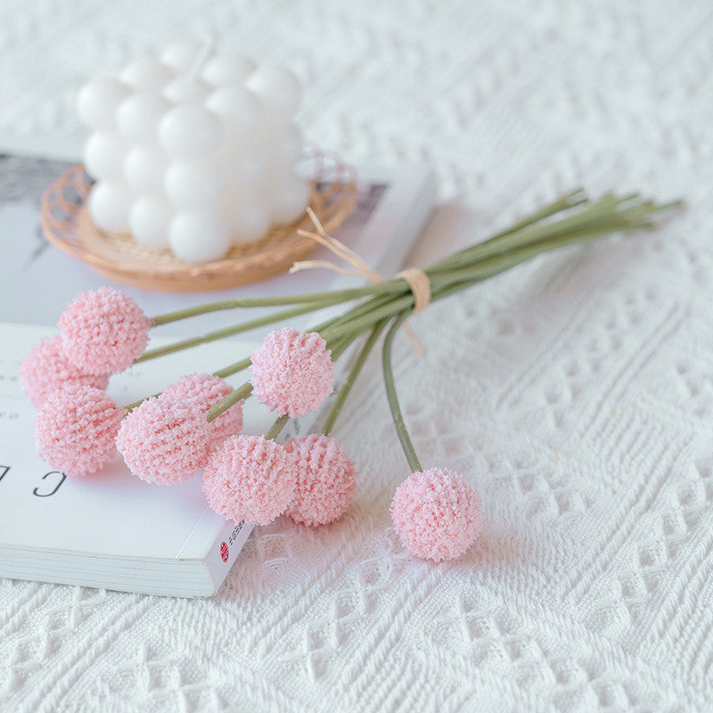 Bulk Artificial Ball Flowers Bouquet Craspedia Billy Mustard Yellow Artificial Flowers Wholesale