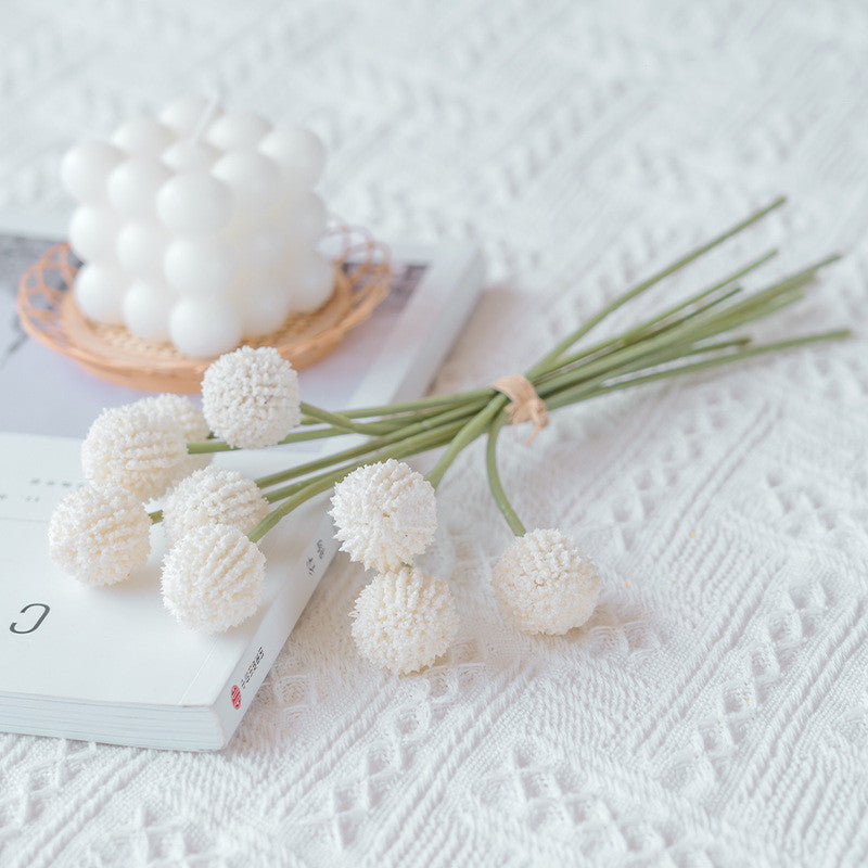 Bulk Artificial Ball Flowers Bouquet Craspedia Billy Mustard Yellow Artificial Flowers Wholesale