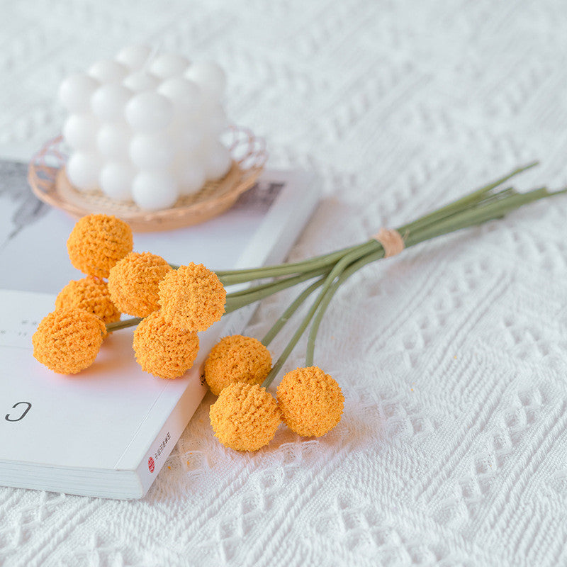 Bulk Artificial Ball Flowers Bouquet Craspedia Billy Mustard Yellow Artificial Flowers Wholesale