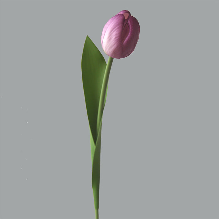 Venta al por mayor de flores artificiales de tallos de tulipán Real Touch de 18 "a granel