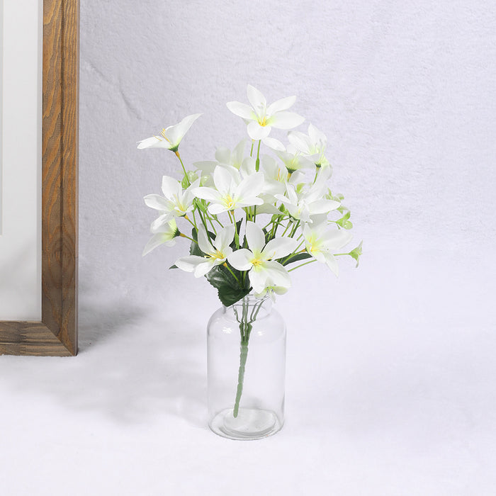 Venta al por mayor de la decoración de la tabla del ramo de la flor de Clematis artificial a granel 