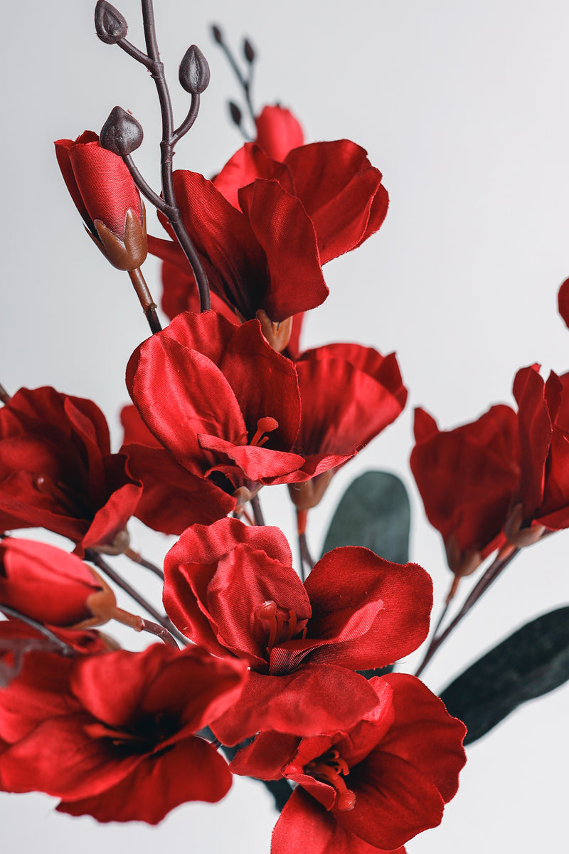 Venta al por mayor de flores artificiales de Magnolias Bush a granel de 17 "