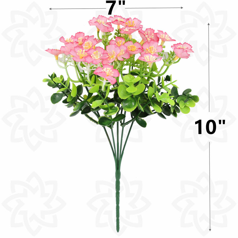 Flores artificiales a granel de 10 ", Oxalis para exteriores, resistentes a los rayos UV, plantas falsas para exteriores, venta al por mayor 