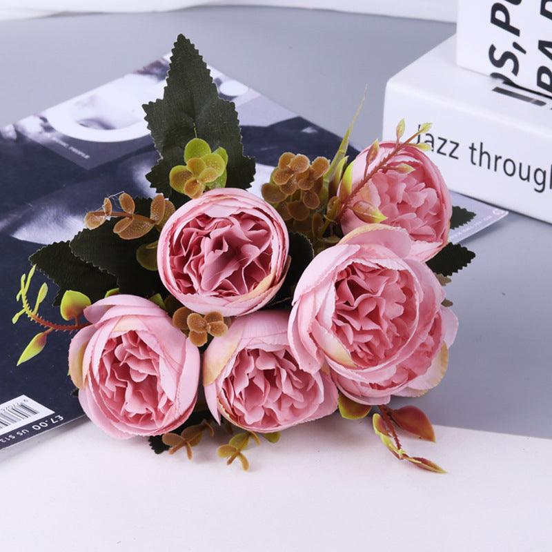 1 Bush 11 Inch Artificial Flowers Austin Rose Bouquet - Artificialmerch