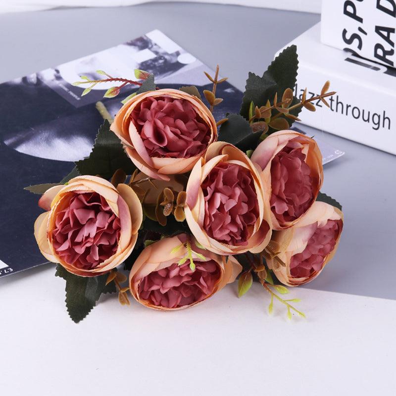 1 Bush 11 Inch Artificial Flowers Austin Rose Bouquet - Artificialmerch