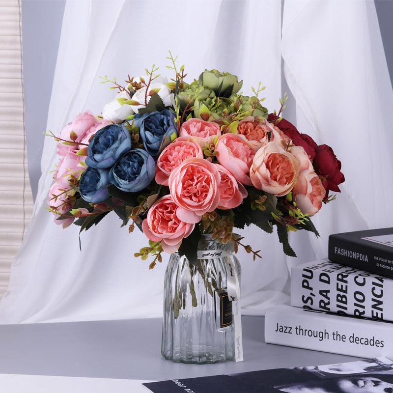 1 Bush 11 Inch Artificial Flowers Austin Rose Bouquet - Artificialmerch
