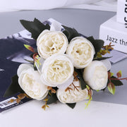 1 Bush 11 Inch Artificial Flowers Austin Rose Bouquet - Artificialmerch