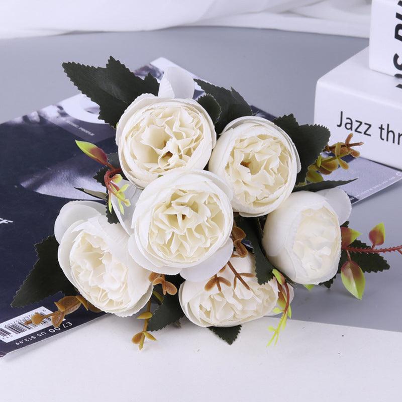 1 Bush 11 Inch Artificial Flowers Austin Rose Bouquet - Artificialmerch