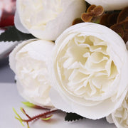 1 Bush 11 Inch Artificial Flowers Austin Rose Bouquet - Artificialmerch