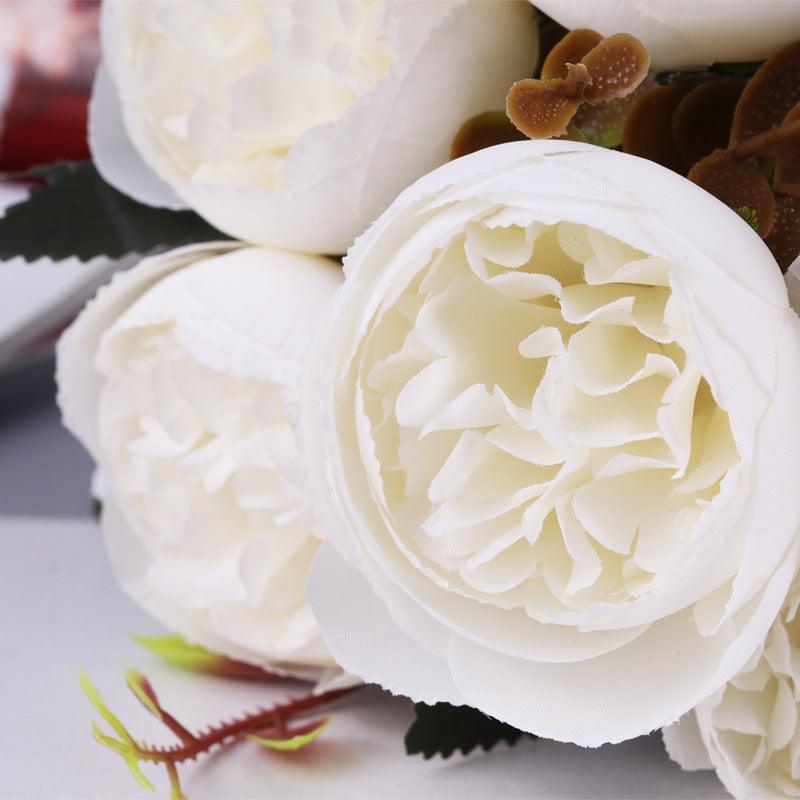 1 Bush 11 Inch Artificial Flowers Austin Rose Bouquet - Artificialmerch