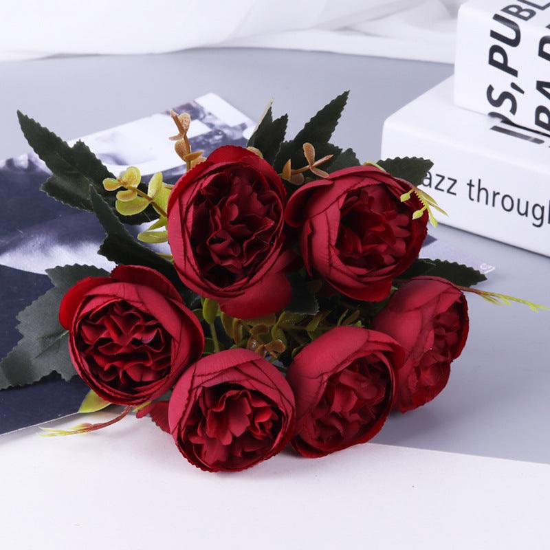 1 Bush 11 Inch Artificial Flowers Austin Rose Bouquet - Artificialmerch