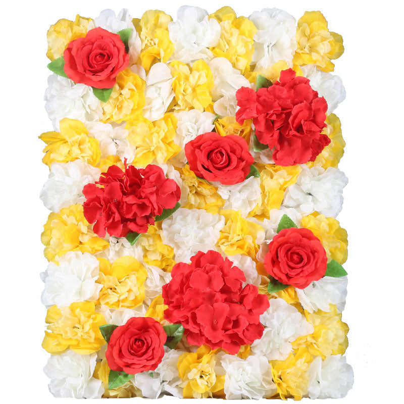 Tapis mural en pivoine avec fleurs artificielles en vrac de 11 pieds carrés, 4 panneaux, protection UV, vente en gros