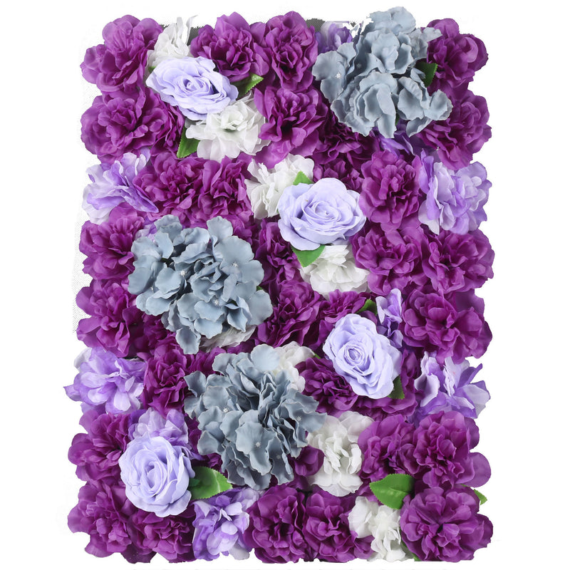 Tapis mural en pivoine avec fleurs artificielles en vrac de 11 pieds carrés, 4 panneaux, protection UV, vente en gros