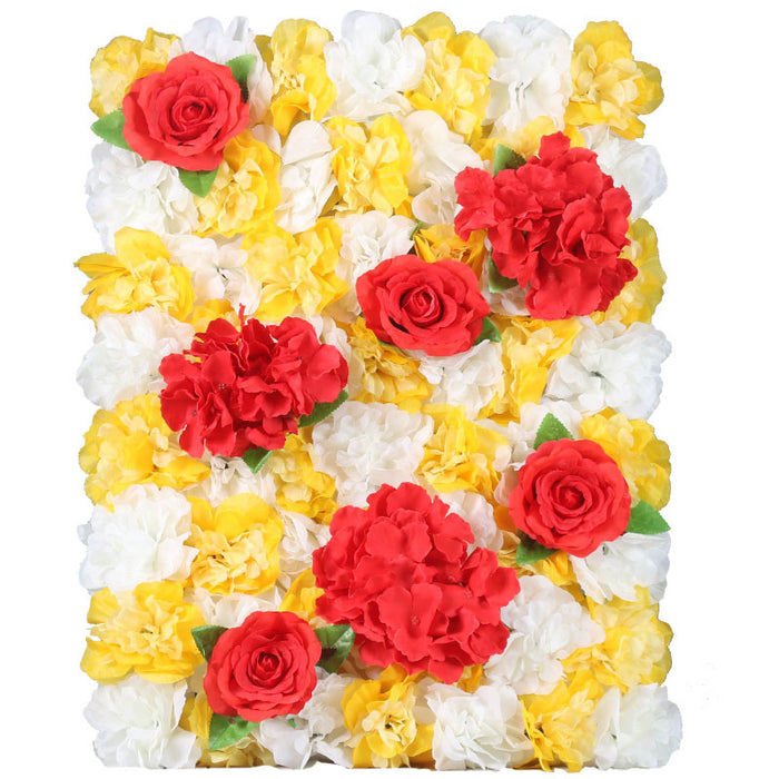 A granel 11 pies cuadrados | 4 paneles de flores artificiales, alfombrilla de pared de peonía, telón de fondo con protección UV, venta al por mayor