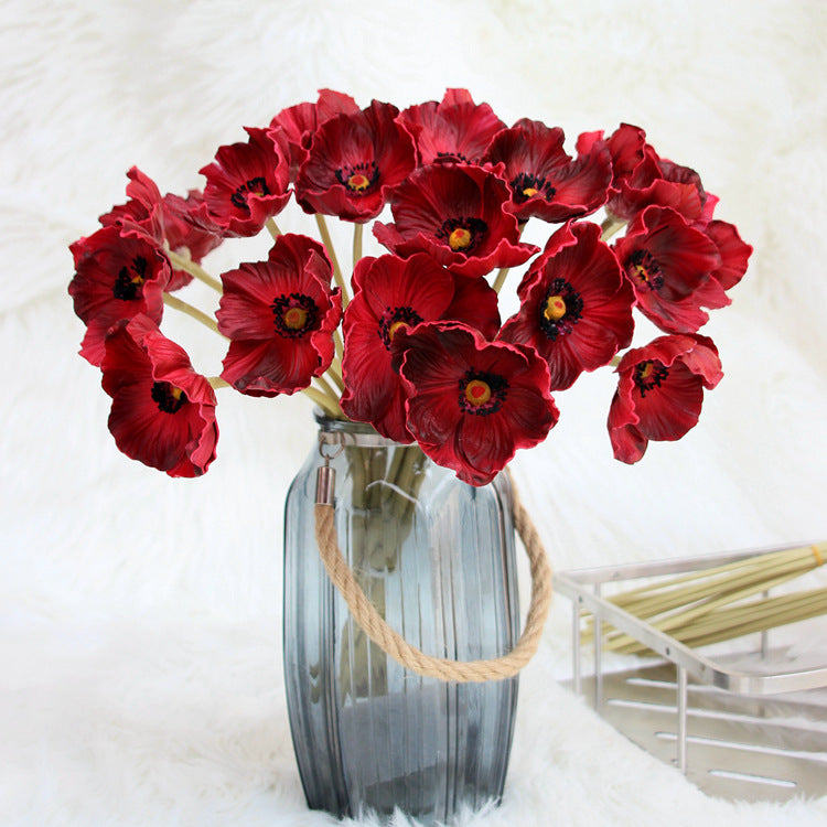 Bulk 10pcs 13 Inch Poppy Bouquet Real Touch Stems Artificial Poppy Flowers Wholesale