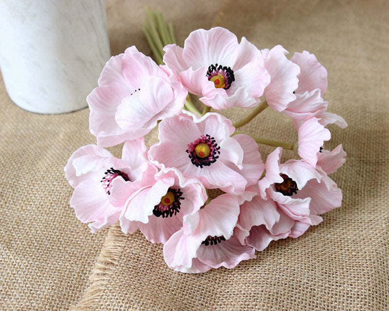 Bulk 10pcs 13 Inch Poppy Bouquet Real Touch Stems Artificial Poppy Flowers Wholesale