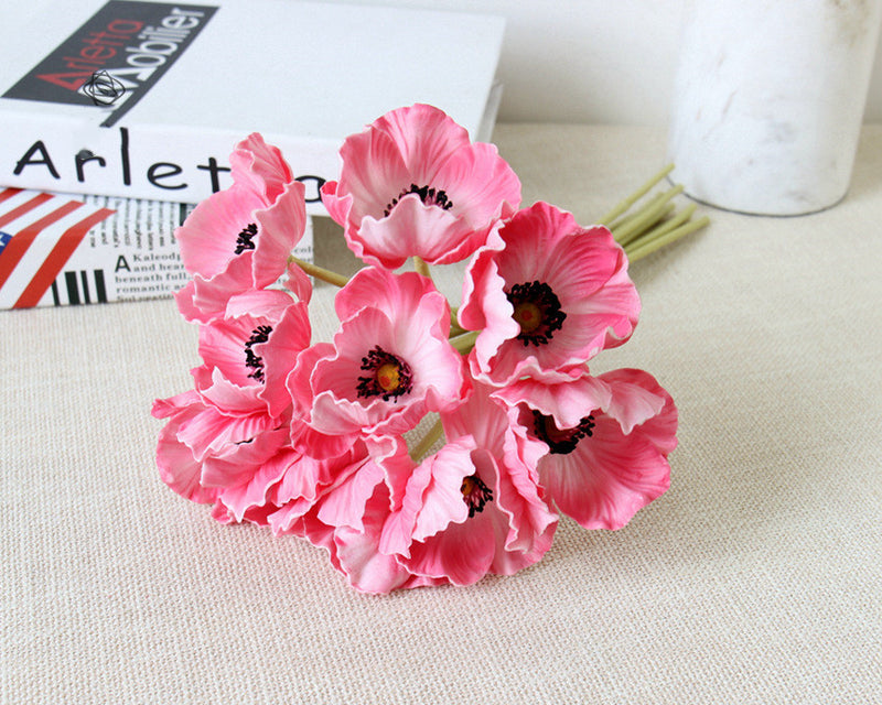 Bulk 10pcs 13 Inch Poppy Bouquet Real Touch Stems Artificial Poppy Flowers Wholesale